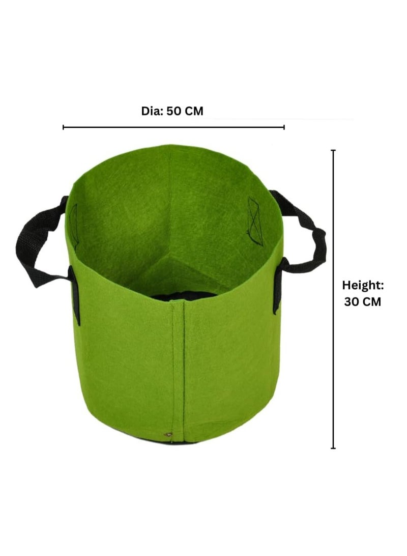 Generic Non-Woven Round Fabric Grow Bags, Colour - Green, Dimension: 50 CM Diameter X 30 CM Height, Fabric Grow Bag, Suitable for Vegetables, Flowers, Herbs, and Small Fruit Plants  - Image 2