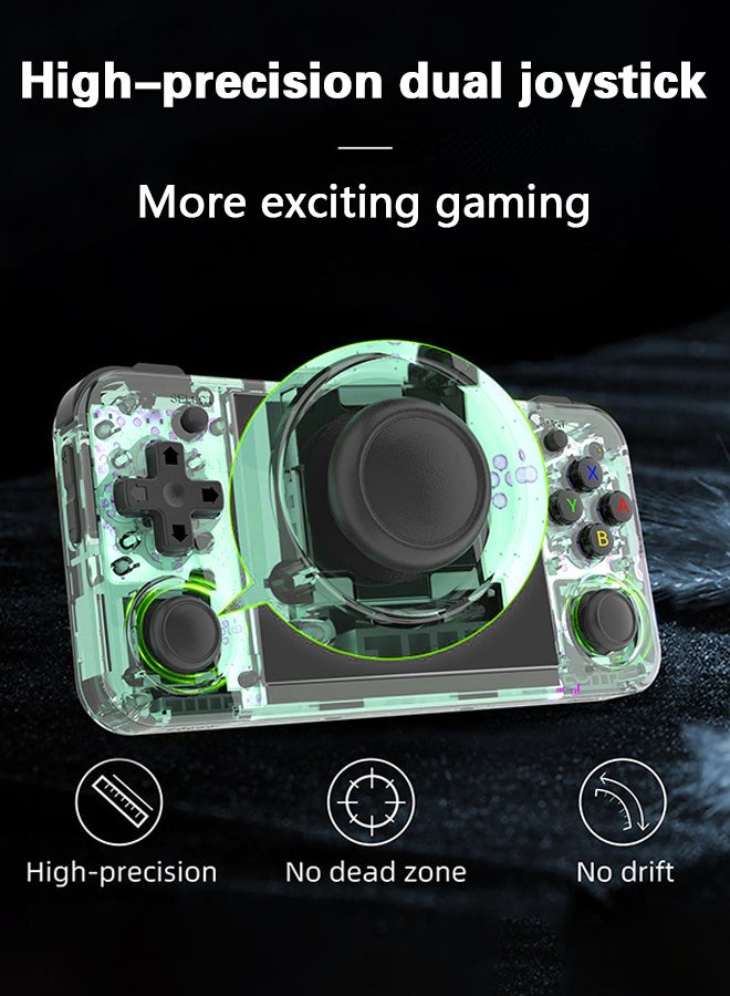  أمباون وحدة تحكم بالألعاب المحمولة باليد R36H ريترو مع نظام لينكس مفتوح المصدر، وحدة معالجة مركزية Cortex-A35، بطاقة TF بسعة 128 جيجابايت تأتي مع أكثر من 30,000 لعبة كلاسيكية، شاشة IPS مقاس 3.5 بوصة محمولة محمولة محمولة باليد - وحدة تحكم بالألعاب الكلاسيكية المحمولة - أخضر - Image 3