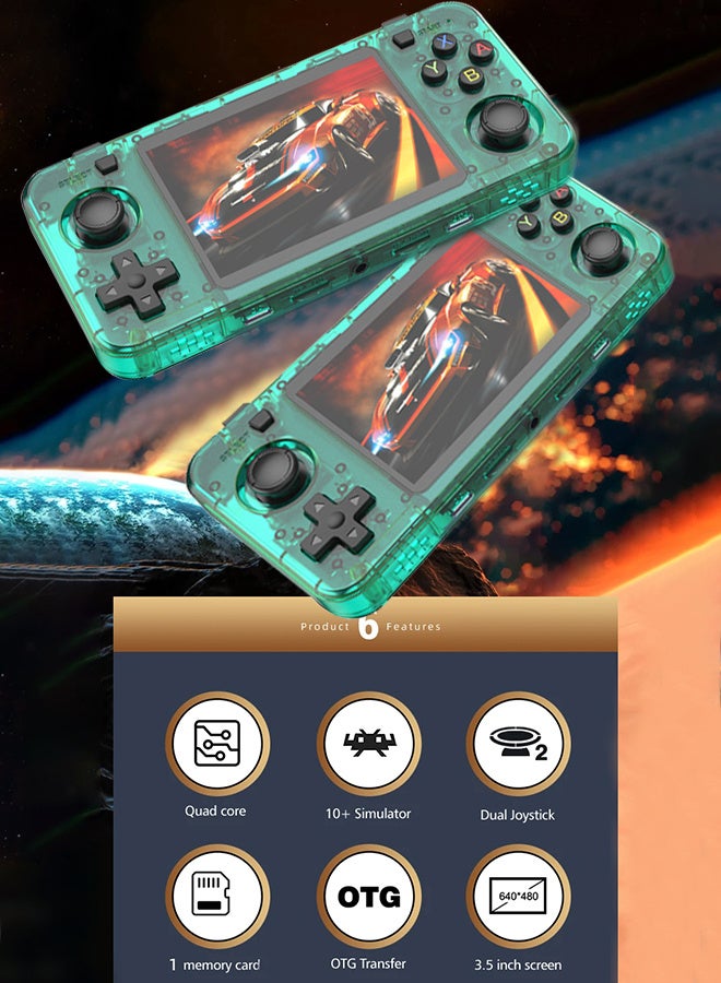  أمباون وحدة تحكم بالألعاب المحمولة باليد R36H ريترو مع نظام لينكس مفتوح المصدر، وحدة معالجة مركزية Cortex-A35، بطاقة TF بسعة 128 جيجابايت تأتي مع أكثر من 30,000 لعبة كلاسيكية، شاشة IPS مقاس 3.5 بوصة محمولة محمولة محمولة باليد - وحدة تحكم بالألعاب الكلاسيكية المحمولة - أخضر - Image 5