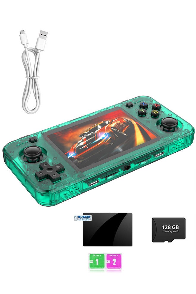  أمباون وحدة تحكم بالألعاب المحمولة باليد R36H ريترو مع نظام لينكس مفتوح المصدر، وحدة معالجة مركزية Cortex-A35، بطاقة TF بسعة 128 جيجابايت تأتي مع أكثر من 30,000 لعبة كلاسيكية، شاشة IPS مقاس 3.5 بوصة محمولة محمولة محمولة باليد - وحدة تحكم بالألعاب الكلاسيكية المحمولة - أخضر - Image 1