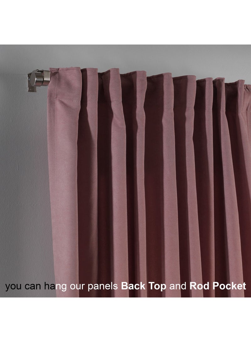 Zeenah Furniture Solid Color Home Decorative Curtains Velvet Look 2 Panels Hanging Back Tap & Rod Pocket Living Room Nursery Room Kitchen Office Windows Home Decoration - Image 3