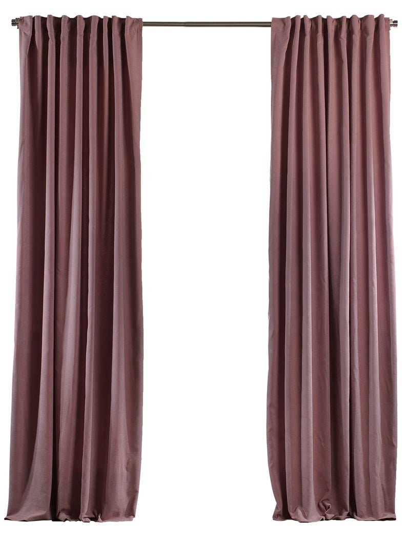 Zeenah Furniture Solid Color Home Decorative Curtains Velvet Look 2 Panels Hanging Back Tap & Rod Pocket Living Room Nursery Room Kitchen Office Windows Home Decoration - Image 5