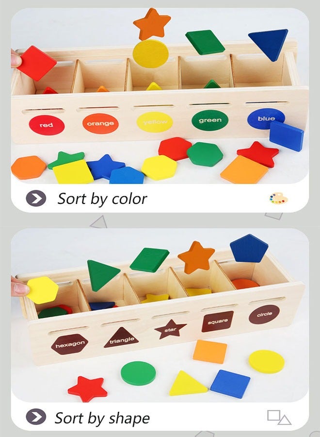 Arabest ألعاب تصنيف خشبية للأطفال مع صناديق مطابقة وآلات تصنيف الأشكال ومطابقة الألوان وألعاب تعليمية لمرحلة ما قبل المدرسة - Image 4