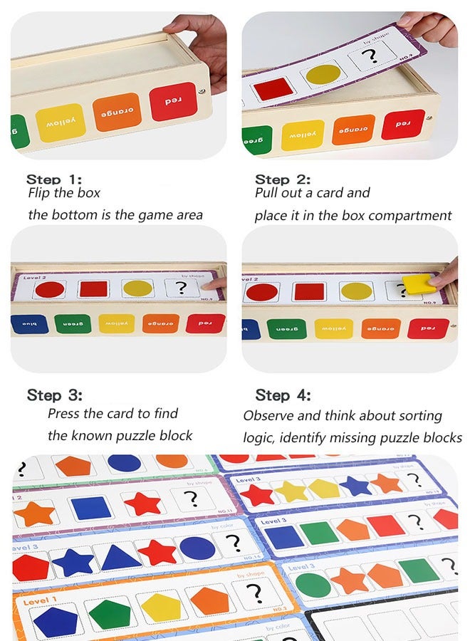 Arabest ألعاب تصنيف خشبية للأطفال مع صناديق مطابقة وآلات تصنيف الأشكال ومطابقة الألوان وألعاب تعليمية لمرحلة ما قبل المدرسة - Image 3