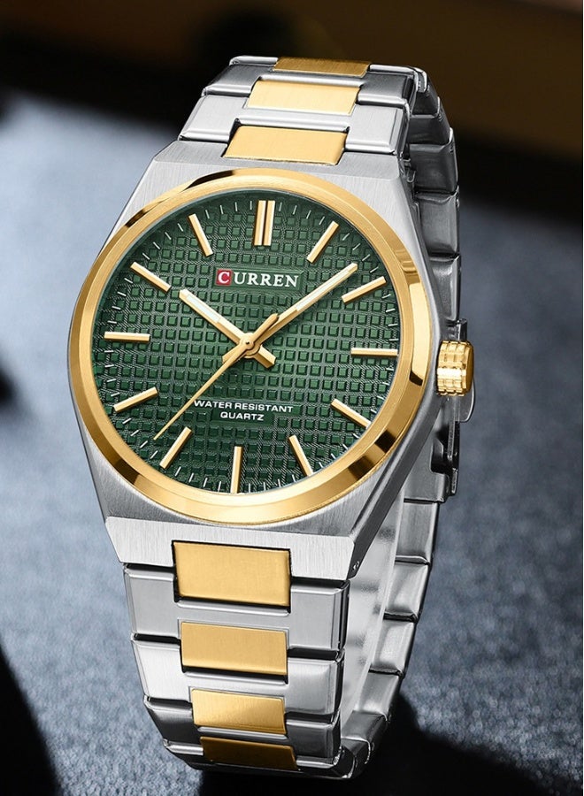 CURREN Quartz Simple Grid Business Watch Alloy Case Multi Function Fashion Watch - Image 3