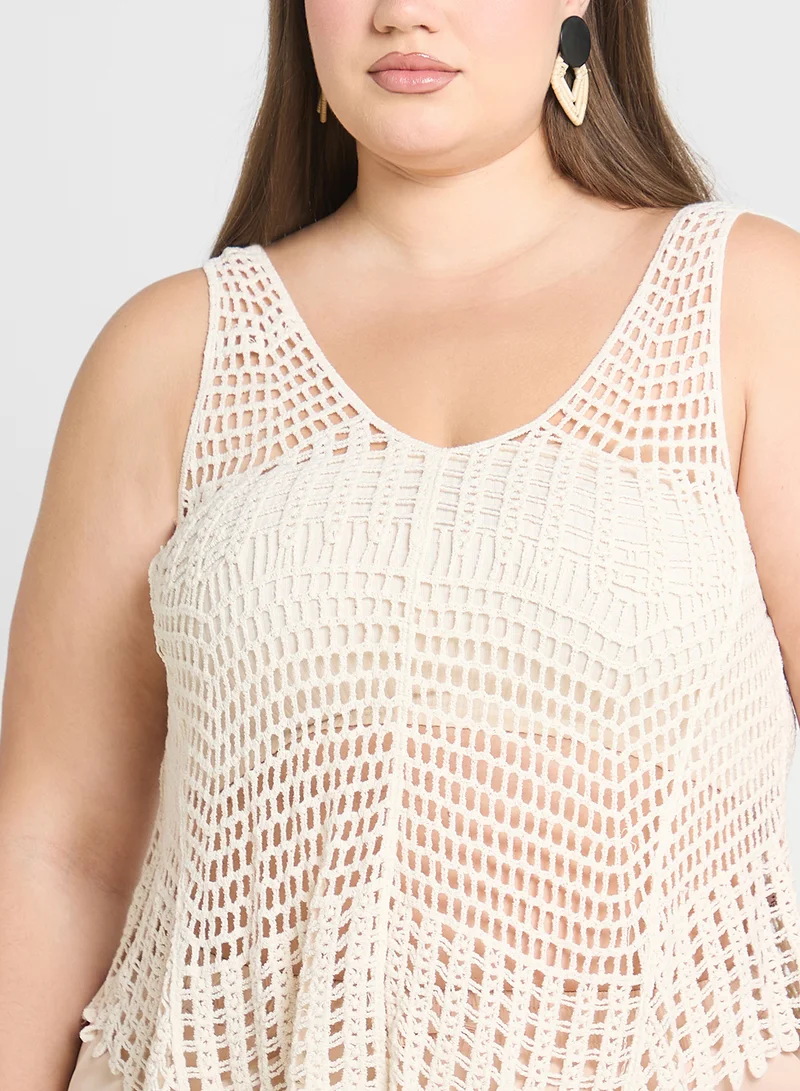 Ginger Plus Crochet Knitted Top