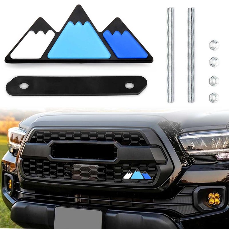 zougon Tri-Color Grille Badge Emblem Decoration Fit for Tacoma 4Runner Tundra Sequoia Rav4 Highlander Accessories Car Truck Label - Image 1