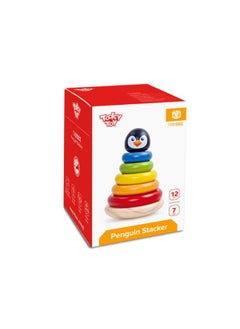 TOOKY TOY Wooden Penguin Tower Stacking Toy  - Image 3
