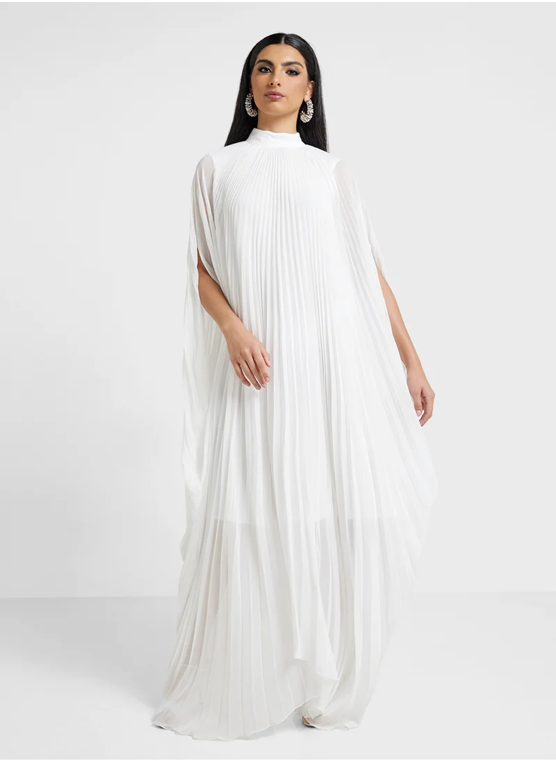 Khizana Pleated High Neck Dress