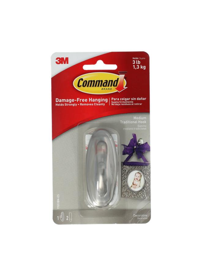Command Hook Brushed Nickel Medium  - Image 1