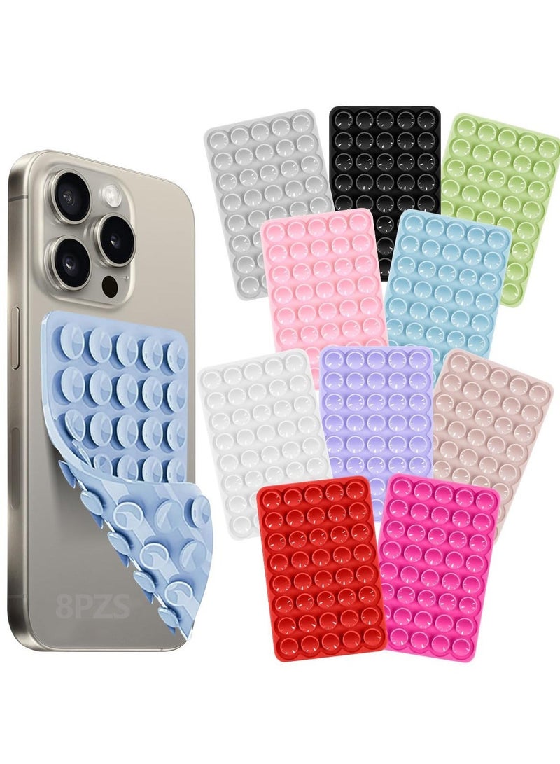 8PCS Silicone Suction Cup Phone Holder Double Sided Sticky Grip Hands Free Mount for iPhone Android - Image 1