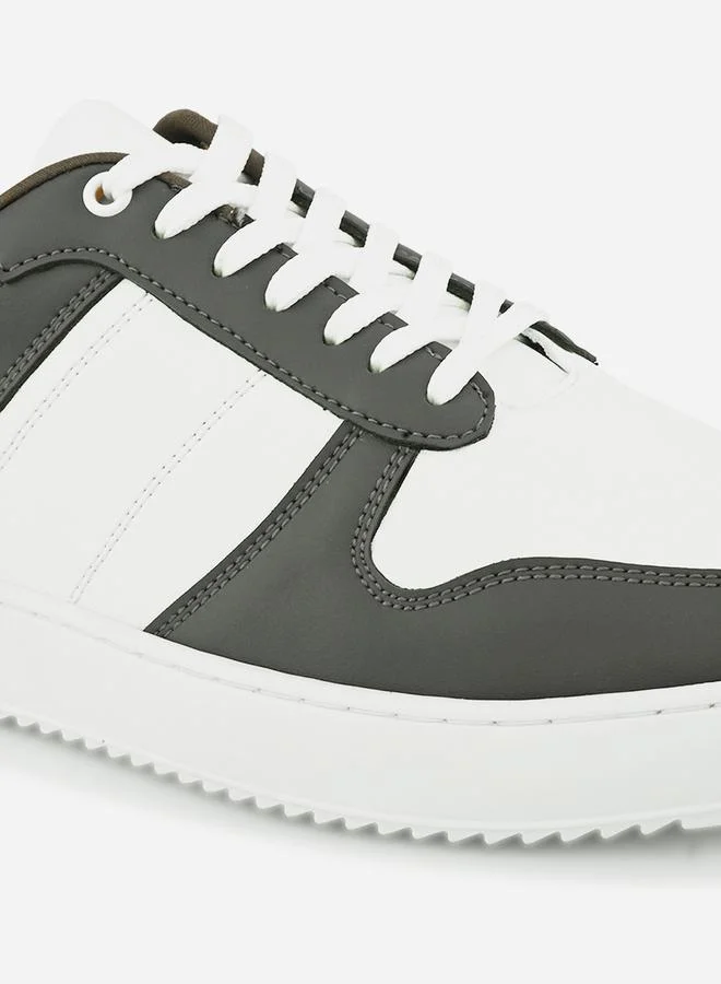 Styli Color Block Lace Up Basket Sneakers