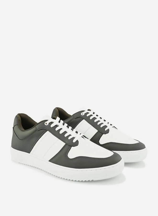 Styli Color Block Lace Up Basket Sneakers