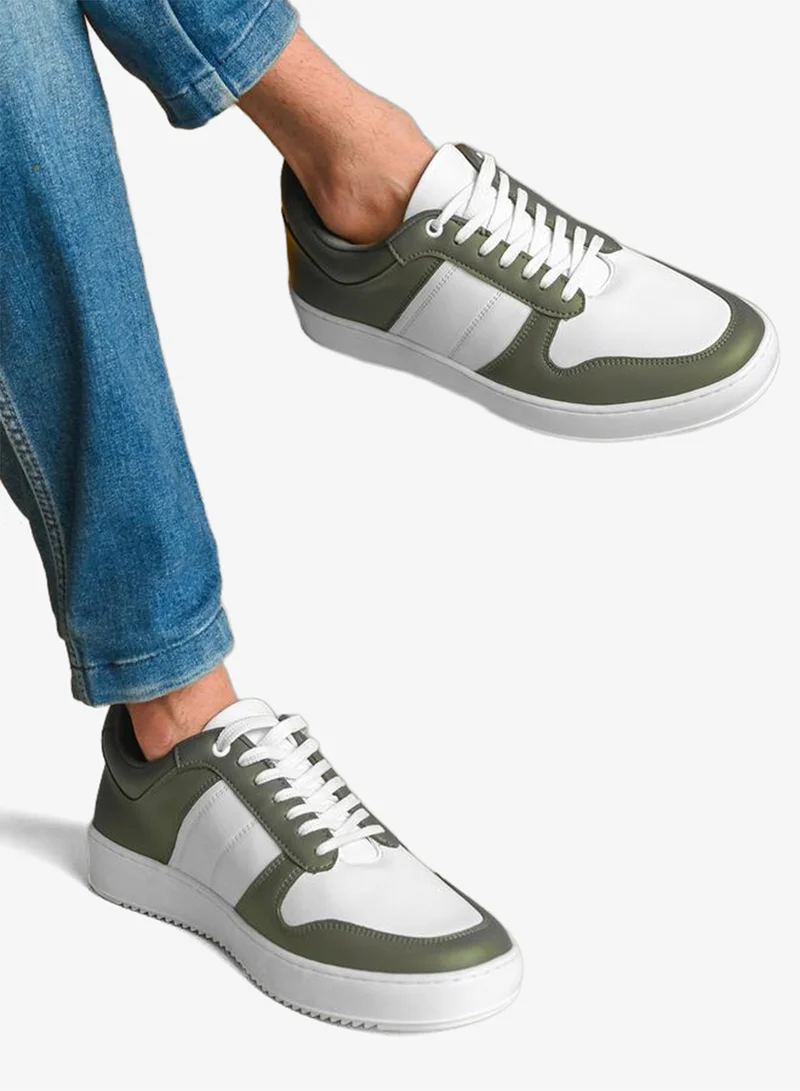 Styli Active Color Block Lace Up Basket Sneakers