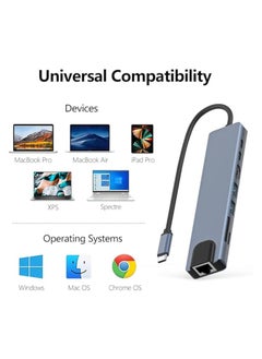 Generic USB C Hub Docking Station, 8 in 1 USB C Dongle with 4K@60Hz HDMI, RJ45 Ethernet, 100W PD, SD/TF Card Reader, 2 USB Ports, USB Type C Hub for MacBook Pro Air M1 Dell XPS Nintendo Switch  - Image 4