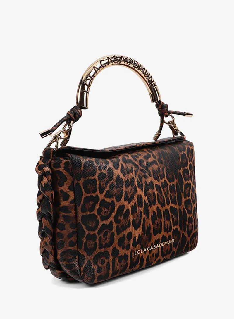 لولا كساديمونت Metallic Handle Shoulder Bag Custom Animal Print