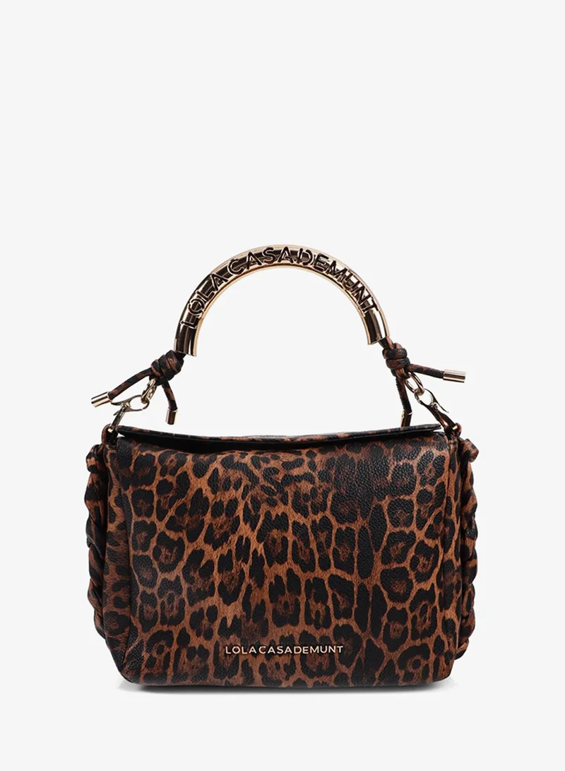 لولا كساديمونت Metallic Handle Shoulder Bag Custom Animal Print