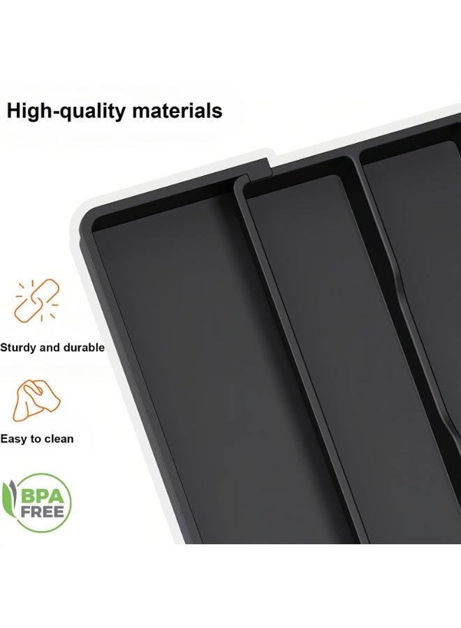 general Expandable Kitchen Drawer Organizer with Detachable Knife Rack - 6 Compartments, PP/ABS Material, Multi-Purpose Storage for Kitchen Utensils, Cookware, Cutlery, Stationery, Tools - Image 5