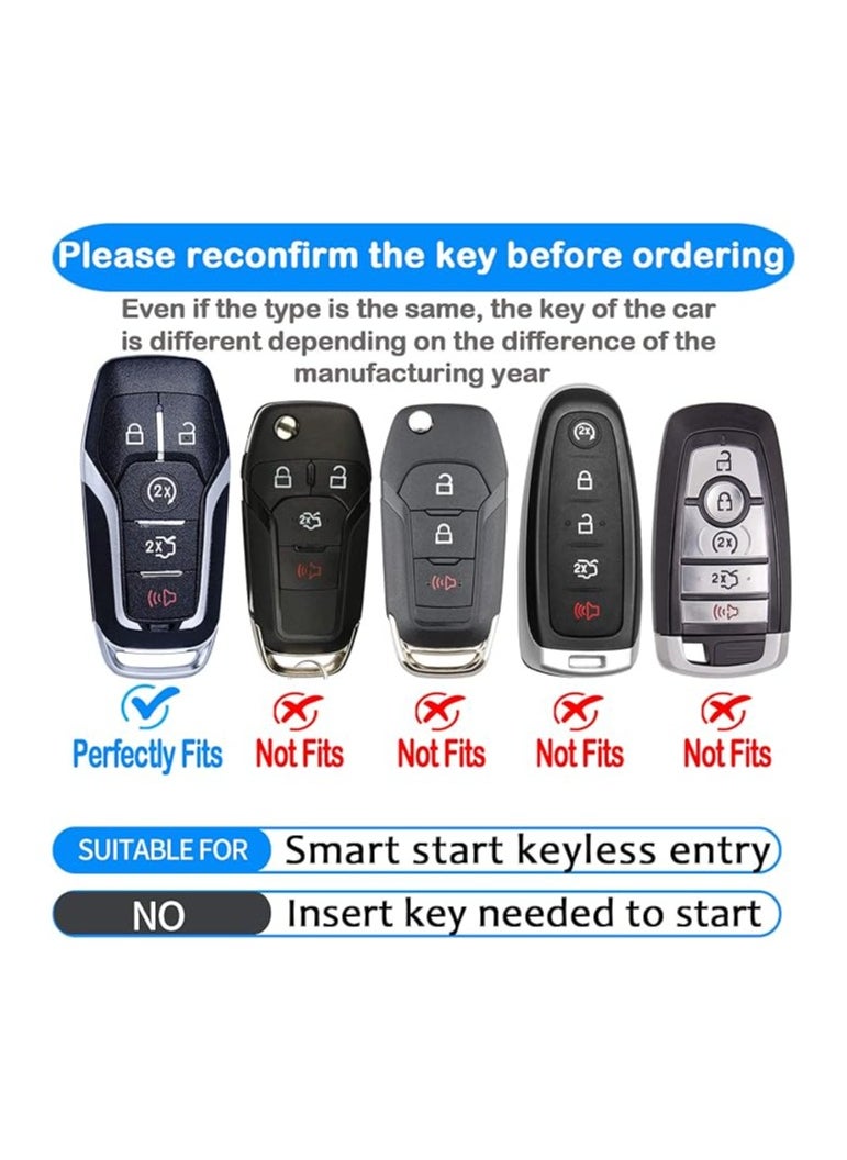ماركة غير محددة غطاء غطاء مفتاح Ford Key Fob فائق النعومة للحماية الكاملة متوافق مع 2013-2016 Ford Fusion، 2015-2017 Ford Mustang، F-150، Explorer (فضي)  - Image 5