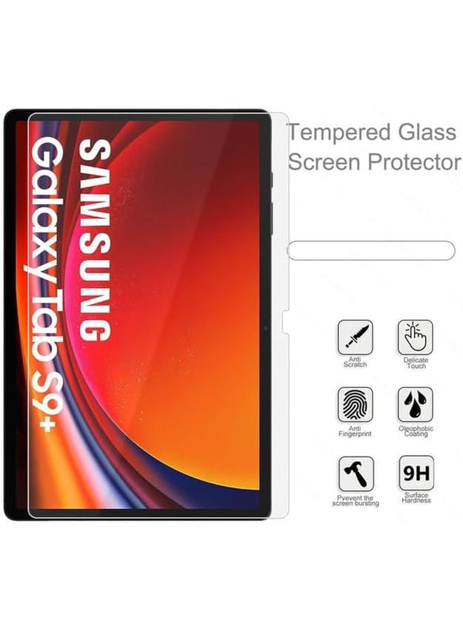 2Pack Compatible For Samsung Galaxy Tab S9 Plus Tab S9 Fe Plus Tab S8 Plus Screen Protector 12.4 Inch Full Screen 9H Hardness Hd Clear Tempered Glass Protector Film Anti Scratch - Image 2