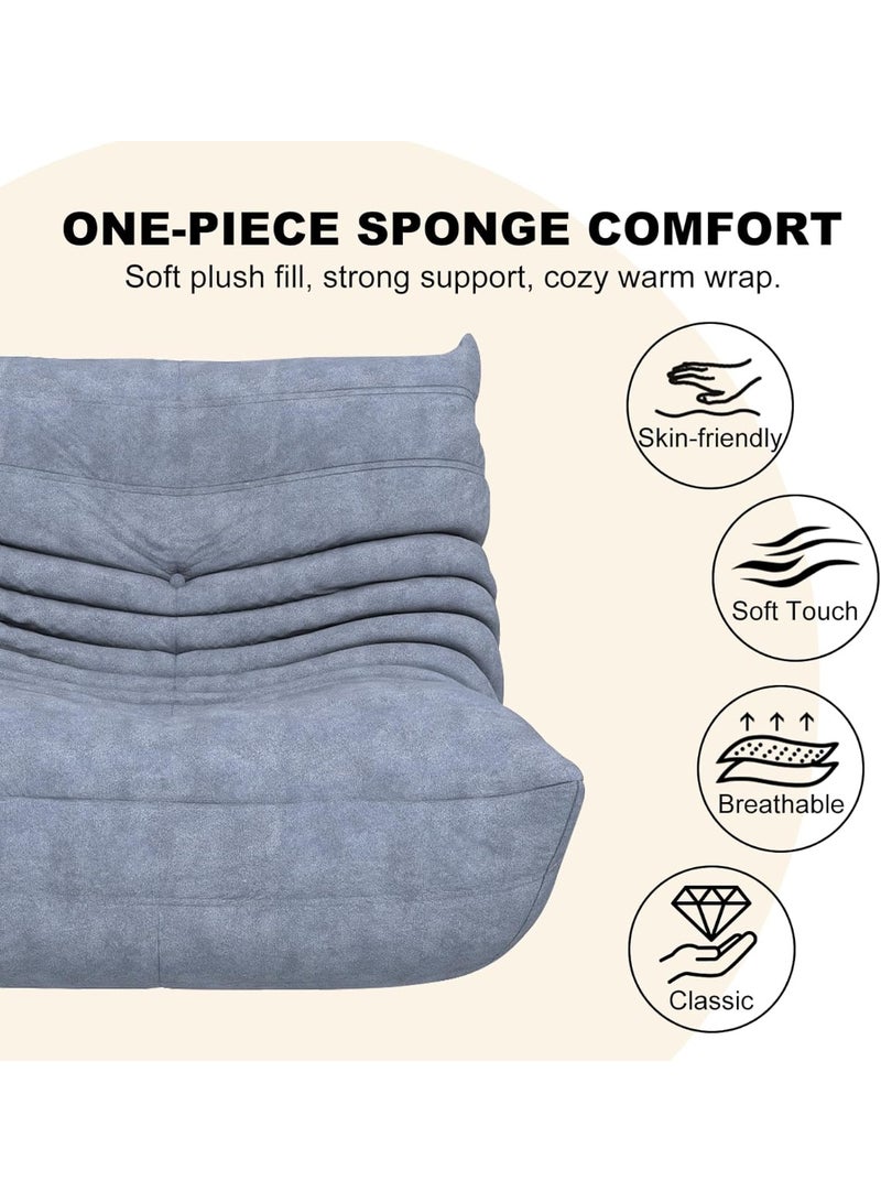 Castlery Single Floor Sofa with Ultra-Thick Back Support- High-Density Comfort Sponge & Soft Fabric - Multi-Functional Lazy Sofa for Small Rooms, Bedroom, and Living Room Home Furniture (Grey) - Image 2