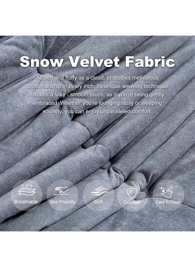 Castlery Single Floor Sofa with Ultra-Thick Back Support- High-Density Comfort Sponge & Soft Fabric - Multi-Functional Lazy Sofa for Small Rooms, Bedroom, and Living Room Home Furniture (Grey) - Image 3