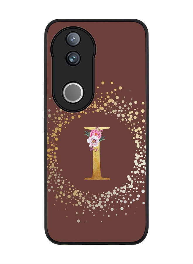 Stylizedd For Vivo V50 / vivo V50e 5G Case,Slim fit Camera Protection, Shockproof Thin Phone cover  - Custom Monogram Floral - I  (Brown ) - Image 1