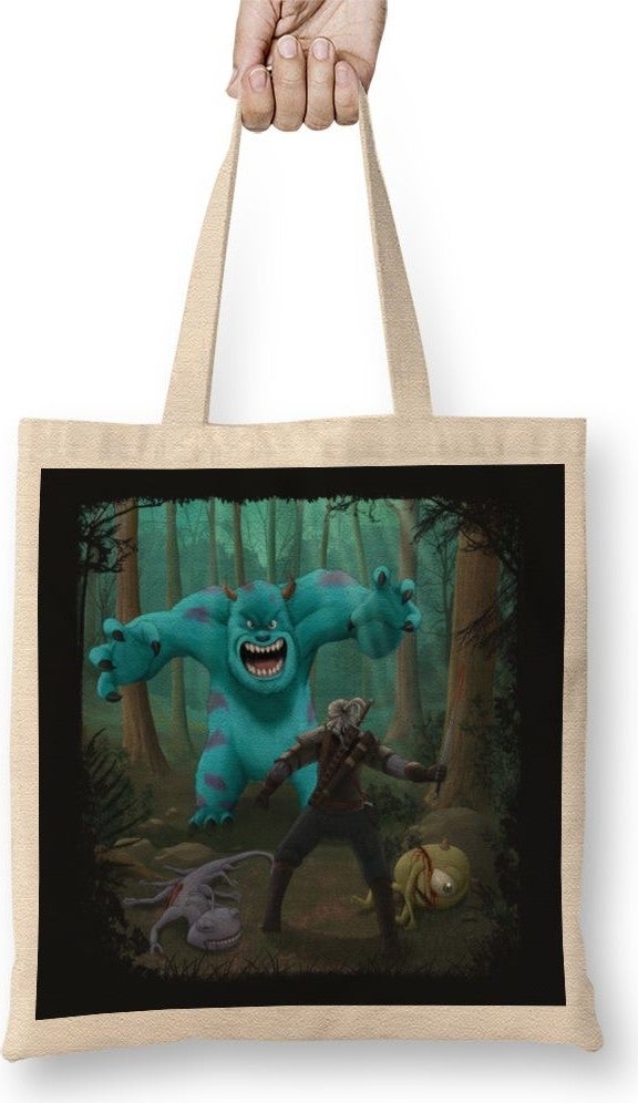 Baskı Dükkanı Print Shop Witcher Killing Monsters Tote Bag Long Handle