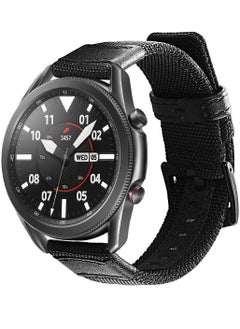 Generic Strap Band Cloth Nylon For 22MM Compatible With Samsung galaxy watch 3 45mm /watch 46mm/Gear S3/Huawei watch GT2E/GT (42mm,46mm)/GT2 Pro/GT2 46MM/honor Magic Watch2 46mm/Amazfit GTR 47mm/GTR 2/2e (Black)  - Image 3