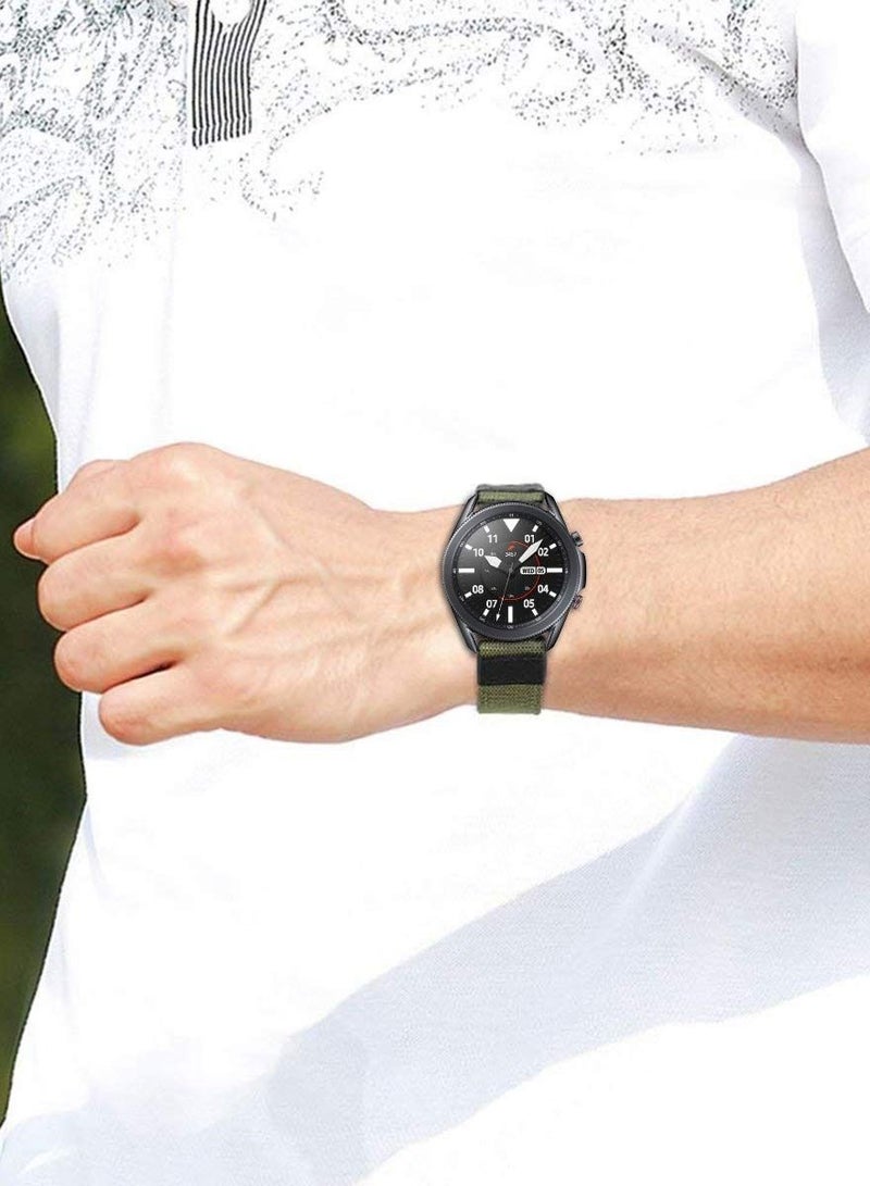 Strap Band Cloth Nylon For 22MM Compatible With Samsung galaxy watch 3 45mm /watch 46mm/Gear S3/Huawei watch GT2E/GT (42mm,46mm)/GT2 Pro/GT2 46MM/honor Magic Watch2 46mm/Amazfit GTR 47mm/GTR 2/2e (Black) - Image 5