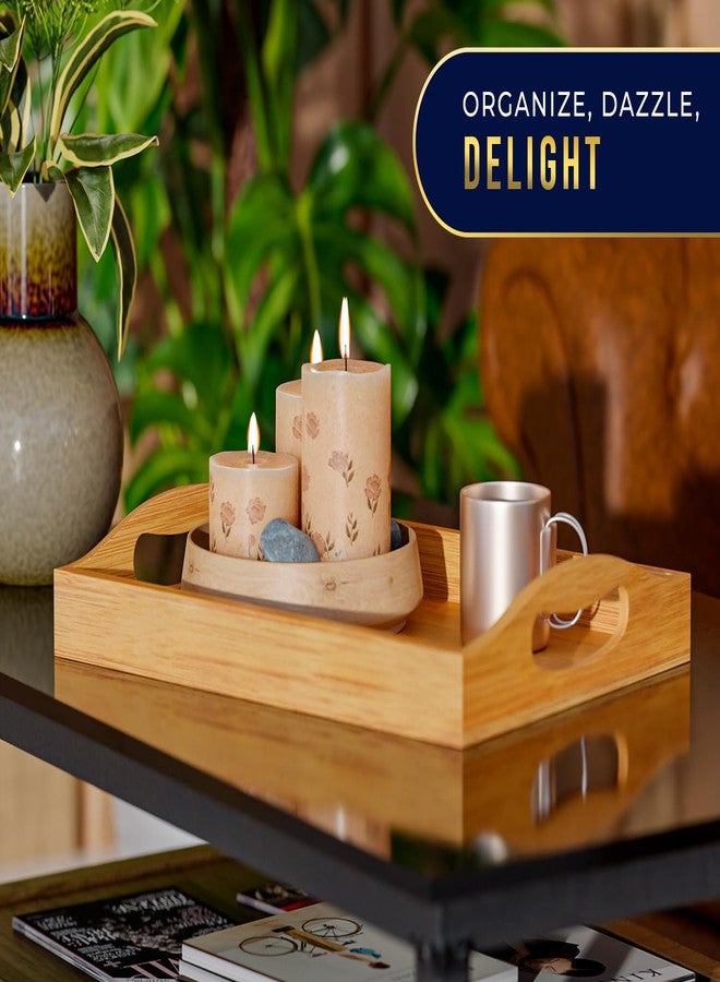 كومفيفي صواني تقديم من الخيزران من كومفيفي - طقم من 3 صواني عثمانية للطعام والضيافة والديكور - تصميم بسيط - Image 5