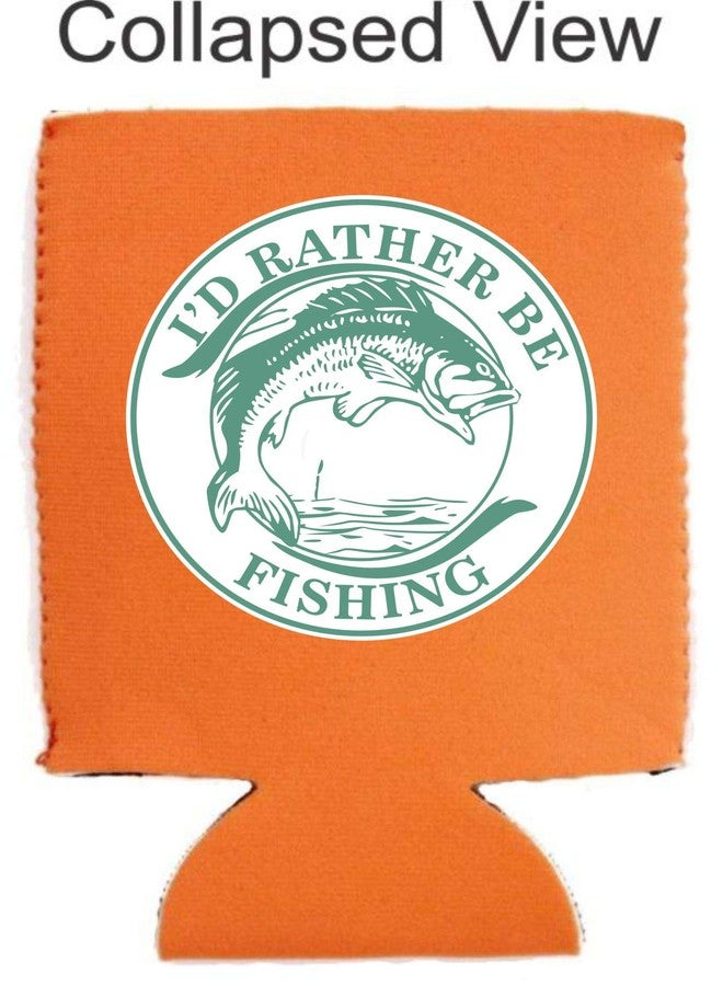 Coolie Junction I'd Rather Be Fishing Collapsible Can Coolie (Orange) - Image 2