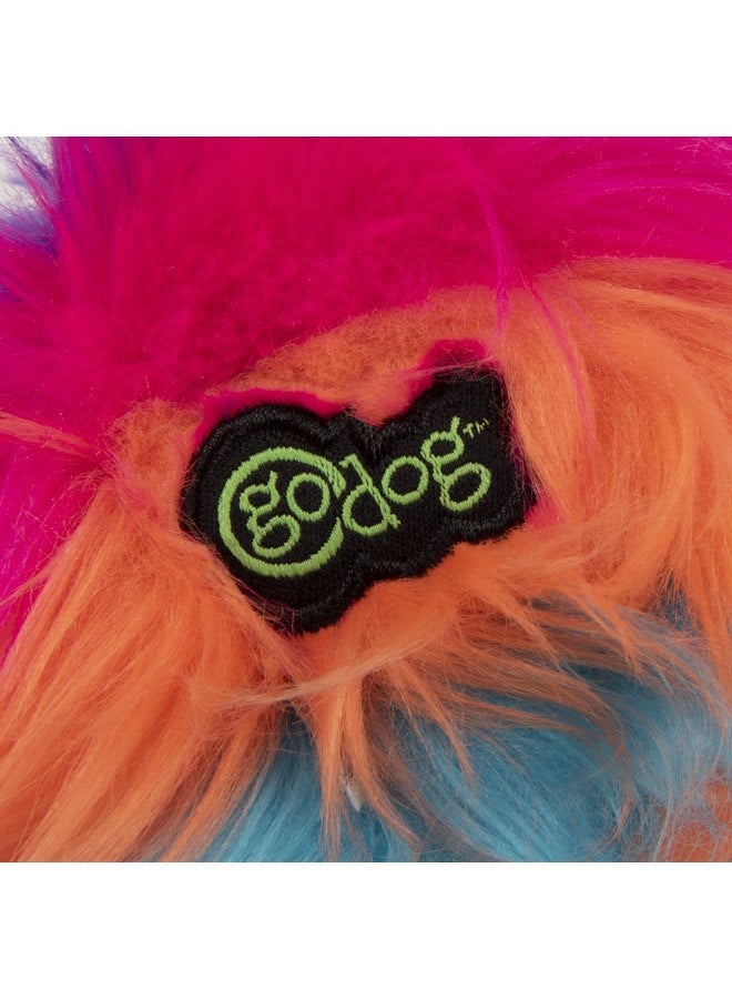 جو دوج لعبة كرة الكلب القطيفة ذات الصرخة من GoDog Just for Me Furballz، بتقنية حماية المضغ - قوس قزح رائع، حجم صغير - Image 4