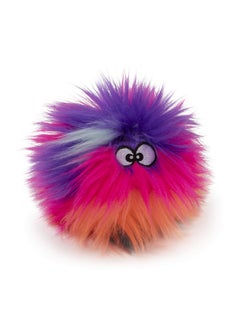 goDog goDog Just for Me Furballz Squeaky Plush Ball Dog Toy, Chew Guard Technology - Cool Rainbow, Mini  - Image 2