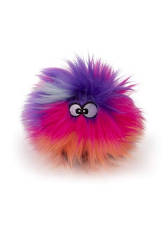 goDog goDog Just for Me Furballz Squeaky Plush Ball Dog Toy, Chew Guard Technology - Cool Rainbow, Mini  - Image 1