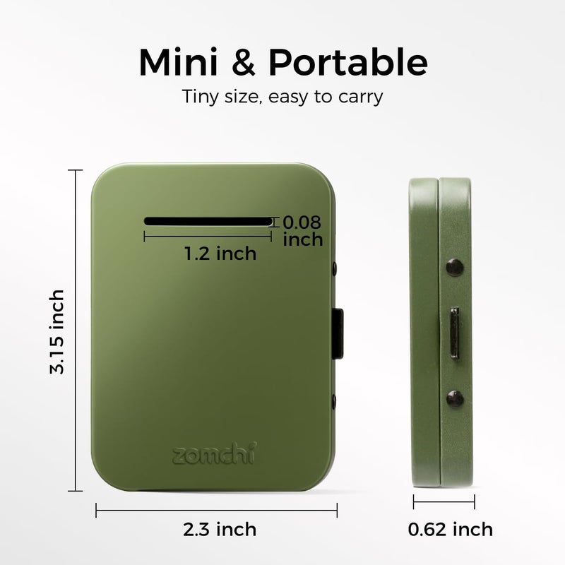 ZOMCHI Razor Blade Bank for Used Double Edge Safety Razor Blades, Compact Disposal Container for Safe Storage and Travel (Olive Green) - Image 3