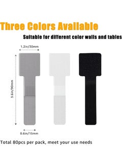 erorex Y Hook And Loop Cable Management Under Desk 80Pcs Self Adhesive Cable Ties Reusable Wire Organizers For Cords Adjustable Cable Straps Clips Home Office Essentials Gray  - Image 5