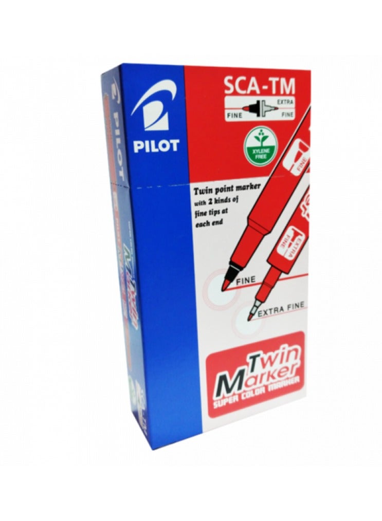 بايلوت توين ماركر أحمر، عبوة من 12 قطعة - Image 1