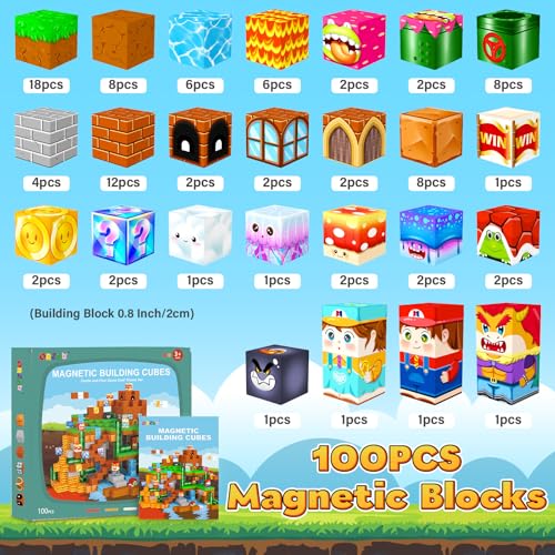 ORZbb Magnetic Blocks Building Games Kids Toys for 3 4 5 6 7 8 9 10 11 12 13 Year Old Boys Girls Magnetic Cubes Montessori Sensory Toys for Ages 3 Travel Party Christmas Birthday Gifts - Image 5