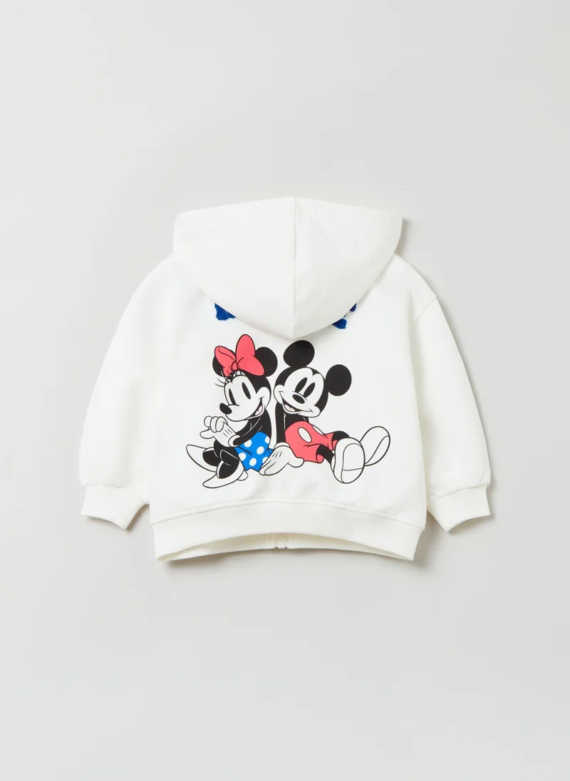 Ovs Ovs Housebrand Full-Zip Sweatshirt With Minnie And Mickey Mouse Hood