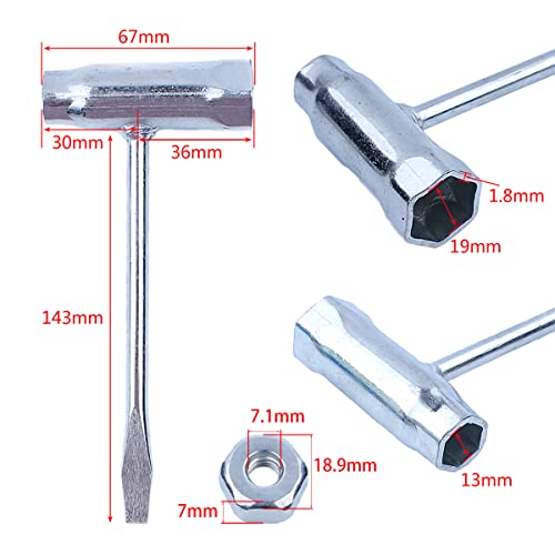 Adefol 13 x 19 mm Chainsaw Wrench Scrench with 6 Bar Nuts for Stihl 017 018 019 020 021 023 024 025 026 028 034 Chainsaw Replacement Parts, Combination Screwdriver and Wrench Repair Tools - Image 3