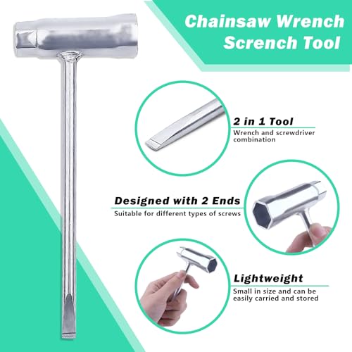 Adefol 13 x 19 mm Chainsaw Wrench Scrench with 6 Bar Nuts for Stihl 017 018 019 020 021 023 024 025 026 028 034 Chainsaw Replacement Parts, Combination Screwdriver and Wrench Repair Tools - Image 4