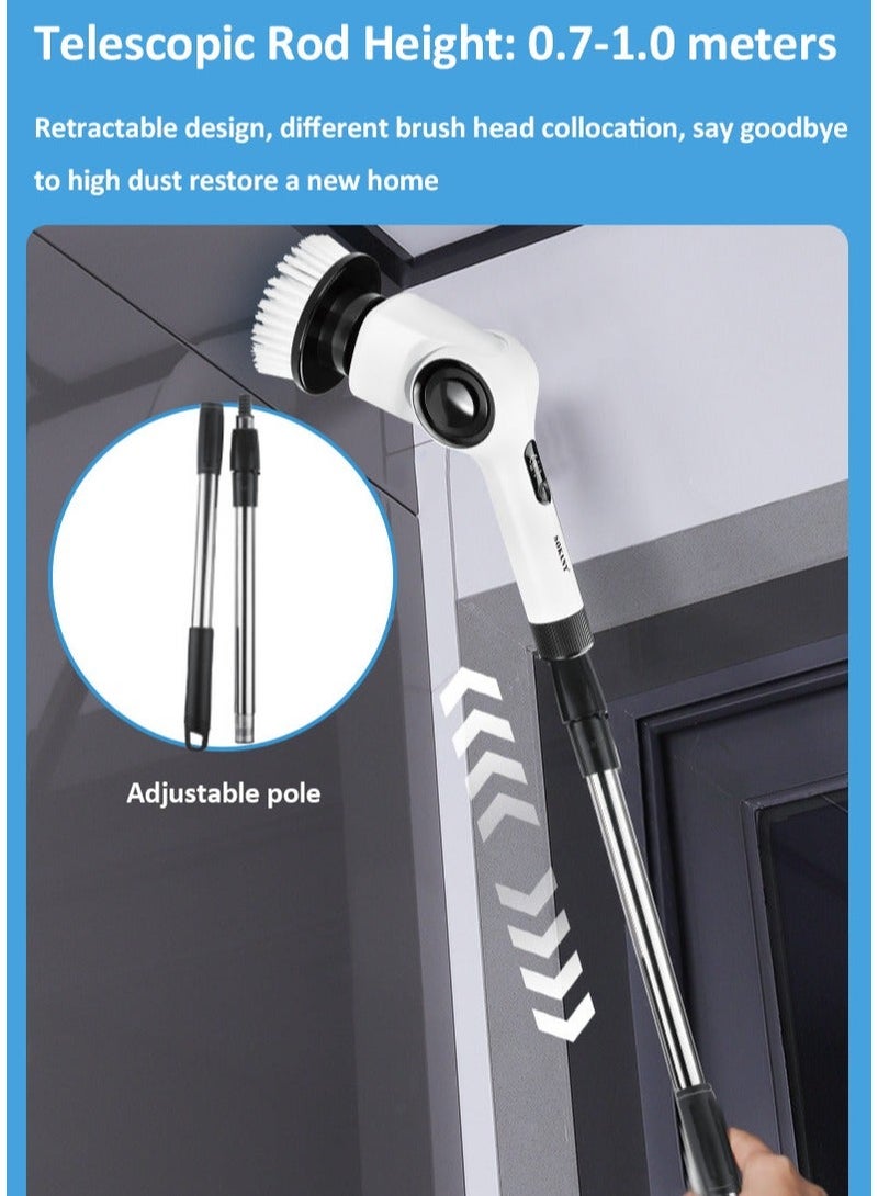 سوكاني مِفرْكَةٌ دَوّارَةٌ بِالطّاقةِ الكَهْرَبائيّةِ، فرشاةُ تَنْظيفٍ لاسلكيّةٌ، بِرؤوسِ 7 فرشٍ قابلةٍ للتّبديل، سُرْعتانِ للدّوران، مُفرْكَةُ حَمّامٍ ذاتِ مُقابضٍ قابلةٍ للتّعديلِ والفَصْلِ، فرشاةُ تَنْظيفٍ للمَطْبَخِ والحَمّامِ - Image 5