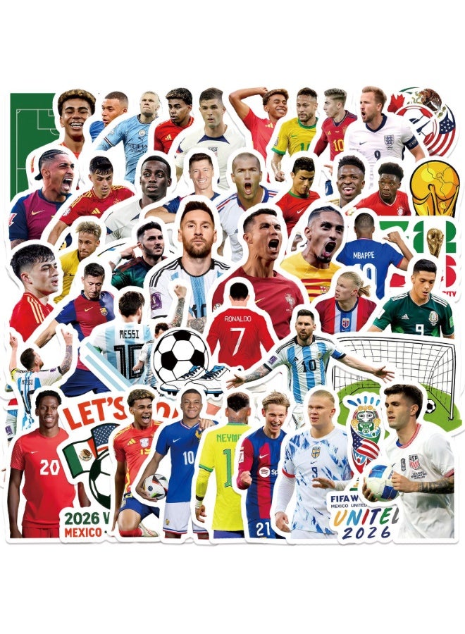 50-Piece 2026 World Cup Cute Vinyl Waterproof Sticker