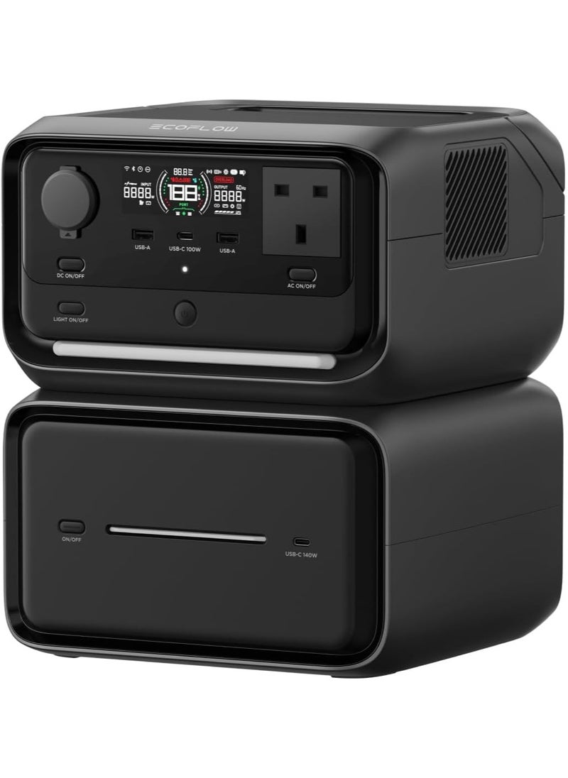 ECOFLOW EcoFlow RIVER 3 Max Plus (RIVER 3 Plus&EB600) Portable Power Station – 858Wh LFP Battery, 1200W Output, <10 ms UPS, Wireless Connection, Solar Generator for Camping & RV  - Image 1