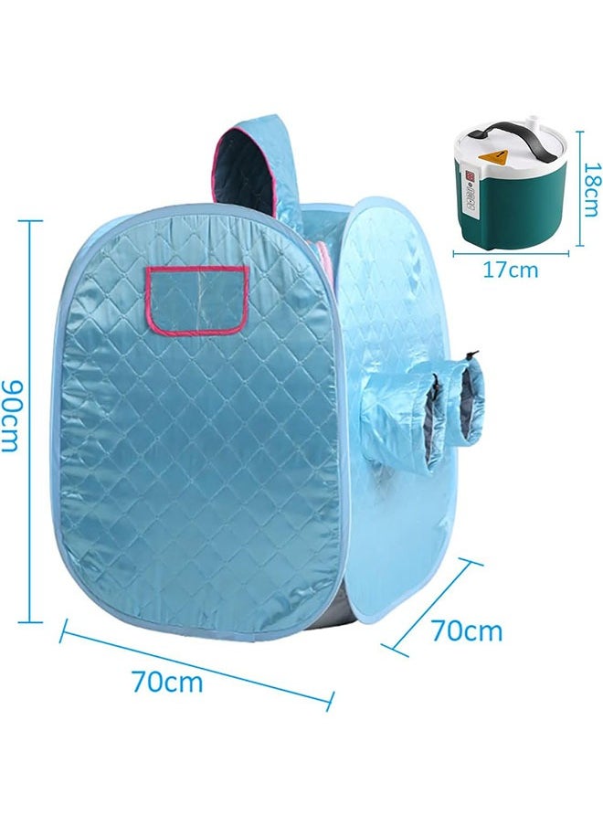 Generic - 1 pcs Portable Steam Sauna Private  Room Sauna Tent Personal Folding Home Spa with Timer Remote Control 2L Steam Pot Carrying Bag for Detox Relaxation (Blue) - Image 1
