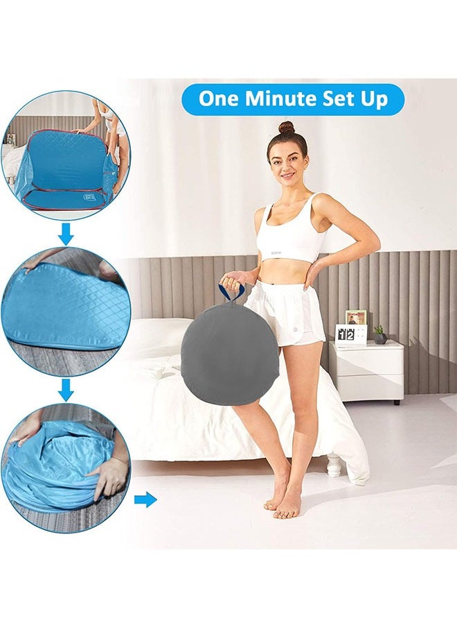 Generic - 1 pcs Portable Steam Sauna Private  Room Sauna Tent Personal Folding Home Spa with Timer Remote Control 2L Steam Pot Carrying Bag for Detox Relaxation (Blue) - Image 1