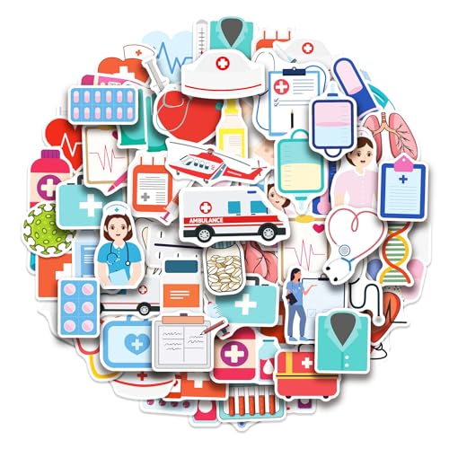 Cleverplay 100 Pack Nurse Stickers Medical Healthcare Doctor Party Favors Gift Birthday Decorations Gifts - Image 1