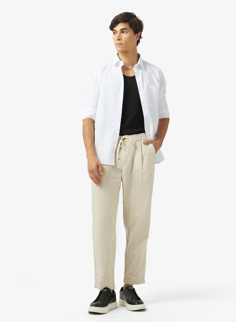 Robert Wood Mens 100% Cotton Self Weave Plain Shirt - Image 4