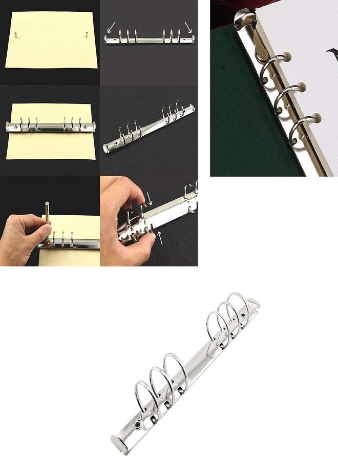 heyous 2pcs A5 Notebook 6-Hole Ring Binder Mechanisms 3cm Diameter Silver Color Metal Clip Ring Binder DIY Fill Paper Storage Folder Accessories - Image 5